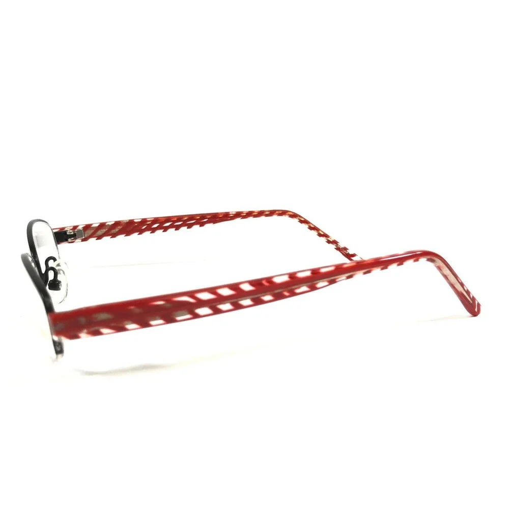 No Boundaries Petite Eyeglasses Frames Daisy BKR Black Red Oval 49-17-135